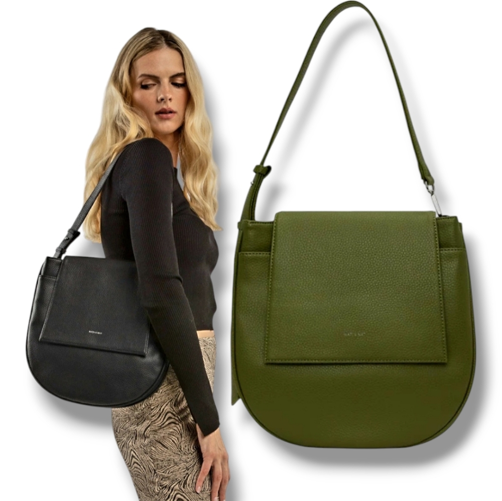 MATT & NAT MATCH Women's Herb Green Vegan Shoulder/Crossbody Bag - PURITY